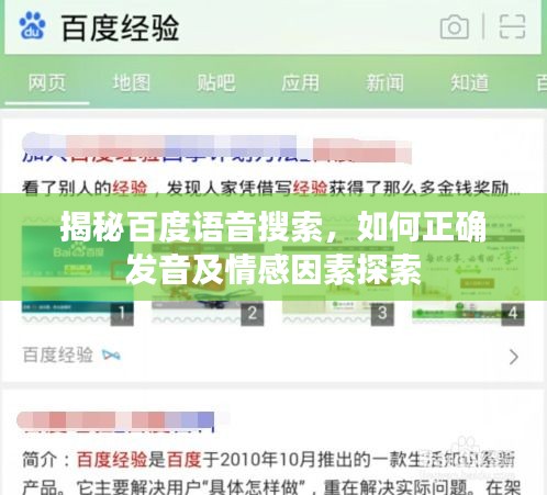 揭秘百度语音搜索，如何正确发音及情感因素探索